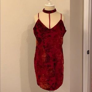 MISSGUIDED velvet choker dress,like new, worn once